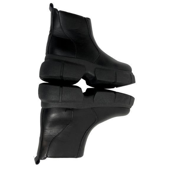 Y2K Godiva Lady Boots Women's Platform Black Round Toes Zip Size 7.5 Round Toes - Picture 4 of 8